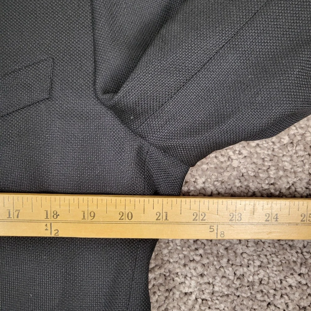 Canali Proposta Mens Wool 3 Button Blazer Textured Black Italy IT 54R US 42R